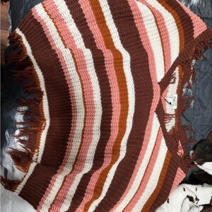 Striped Fringe Knit Sweater